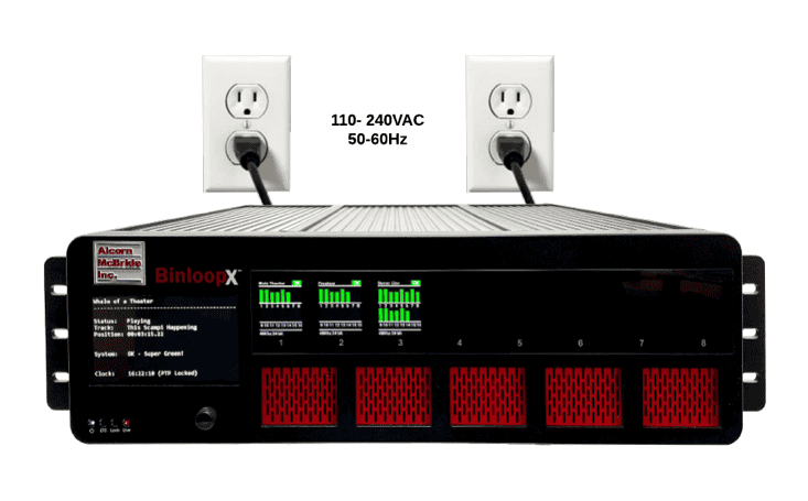 A BinloopX plugged into two wall outlets